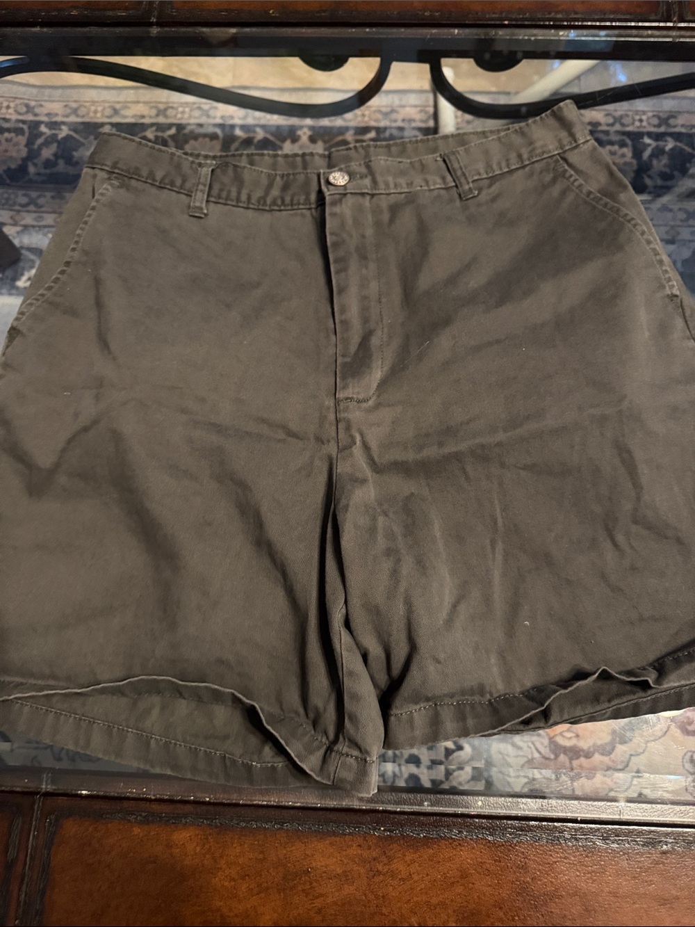 bill blass Olive Green Flat Front Men's Shorts